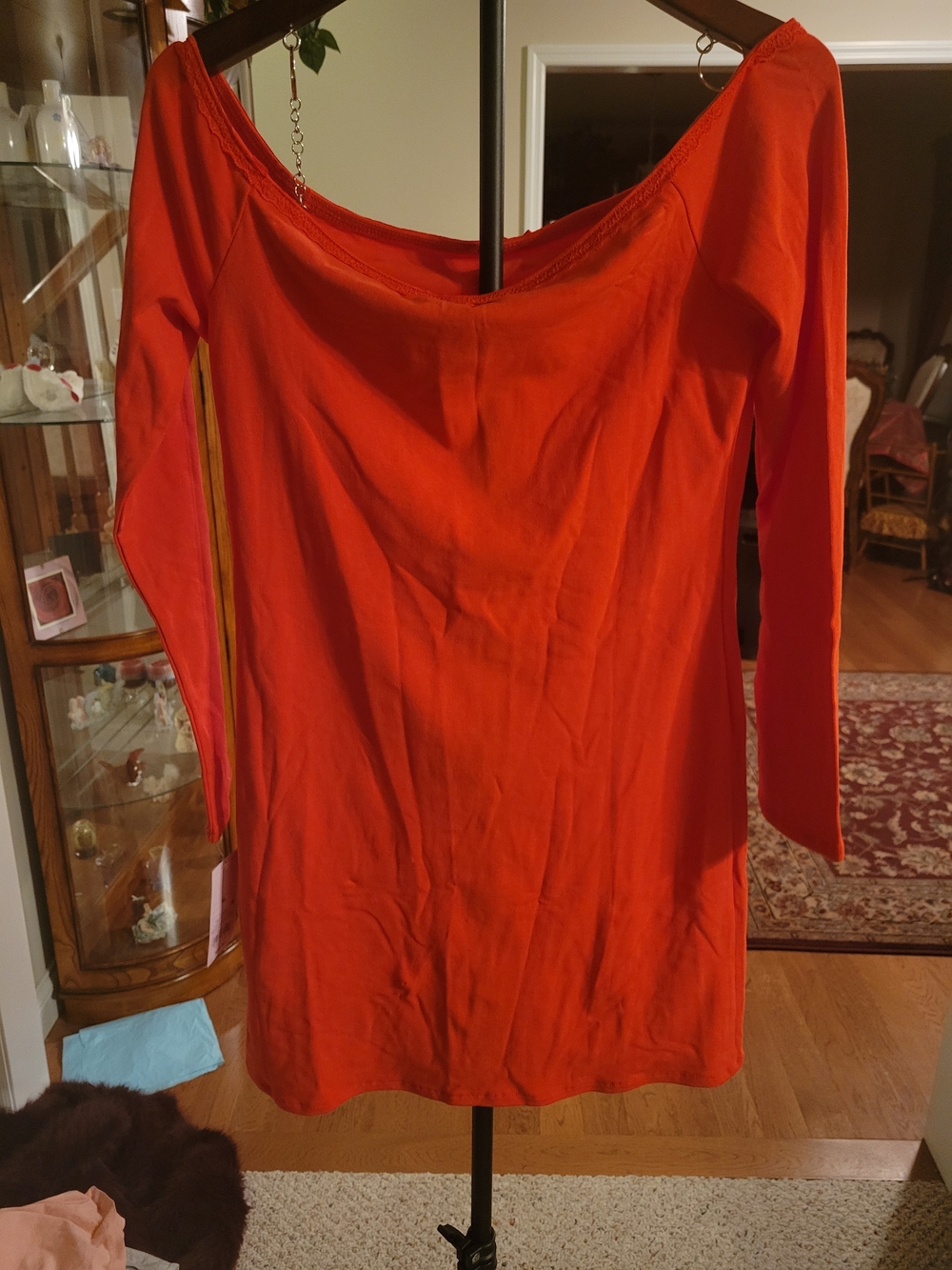 Women's Long-Sleeve Scoop Neck Top — Dk. Pink - Picture 5 of 5